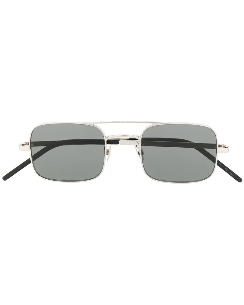 Saint Laurent Eckige Sonnenbrille - Silber Silber