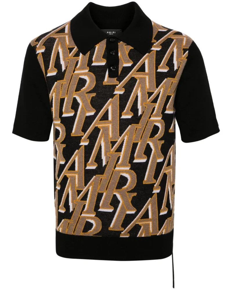 Amiri Repeat Poloshirt mit Intarsienmuster - Schwarz Schwarz