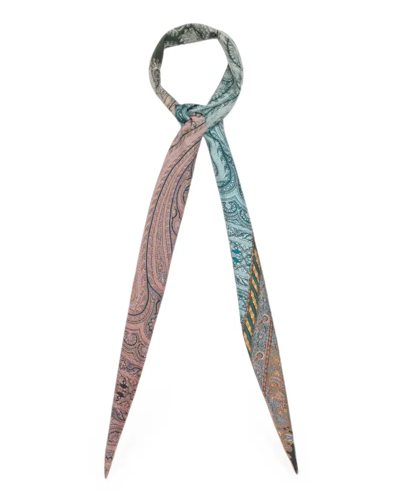 Pierre-Louis Mascia Aloeuw Seidenschal mit Paisley-Print - Blau Blau