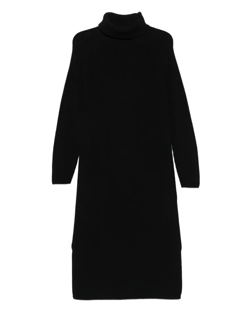 Marc O'Polo Geripptes Rollkragenkleid - Schwarz Schwarz