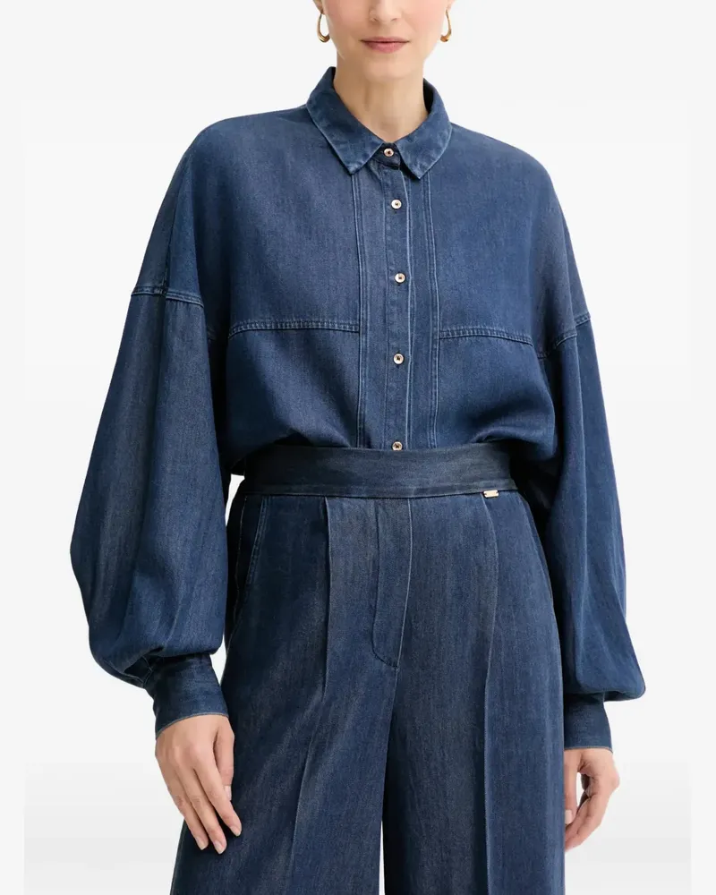 Fracomina balloon-sleeve denim shirt - Blau Blau