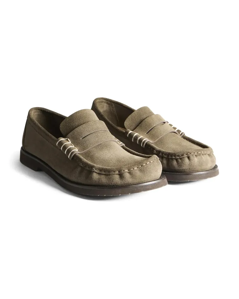 J.W.Anderson whipstitch penny loafers - Nude Nude