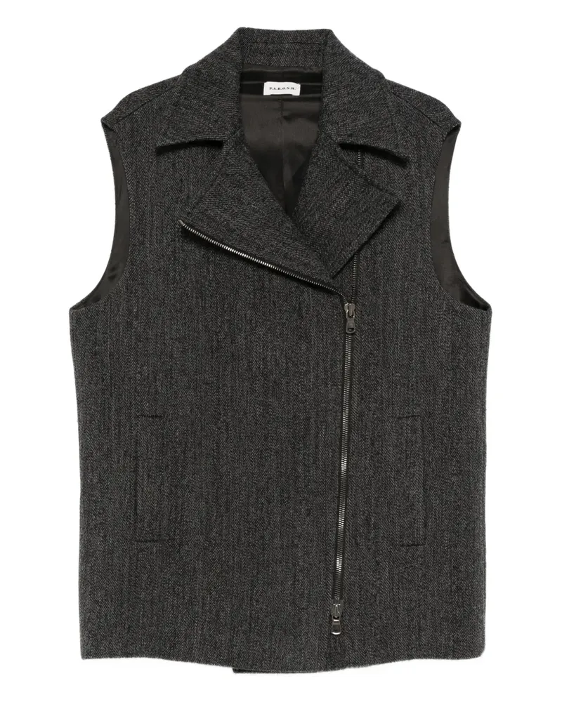 P.A.R.O.S.H. P.A.R.O H. asymetric zip gilet - Grau Grau