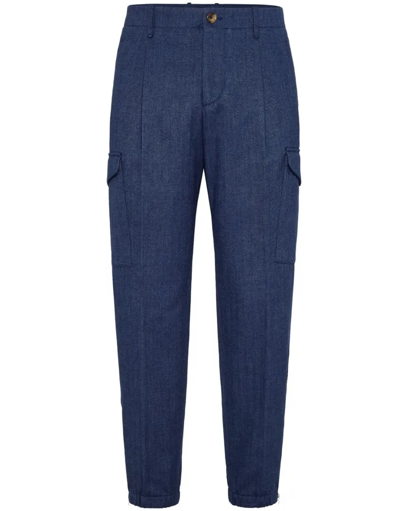 Brunello Cucinelli Hose mit Tapered-Bein - Blau Blau