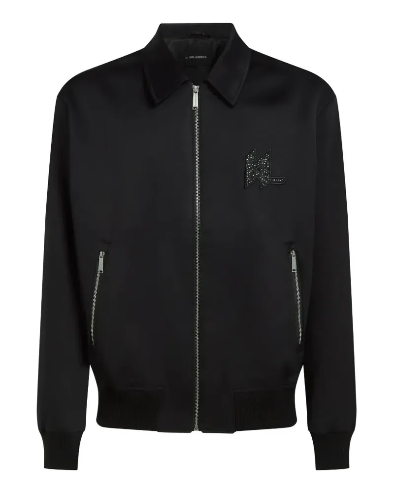 Karl Lagerfeld Bomberjacke mit Monogramm - Schwarz Schwarz