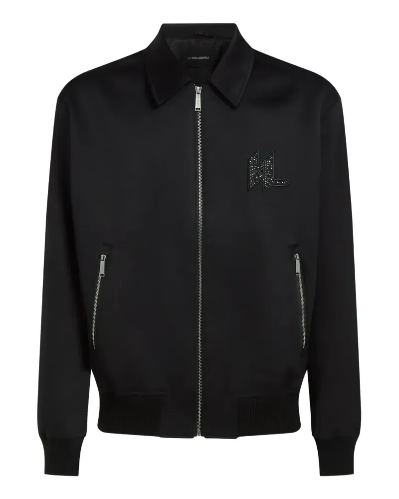 Karl Lagerfeld Bomberjacke mit Monogramm - Schwarz Schwarz