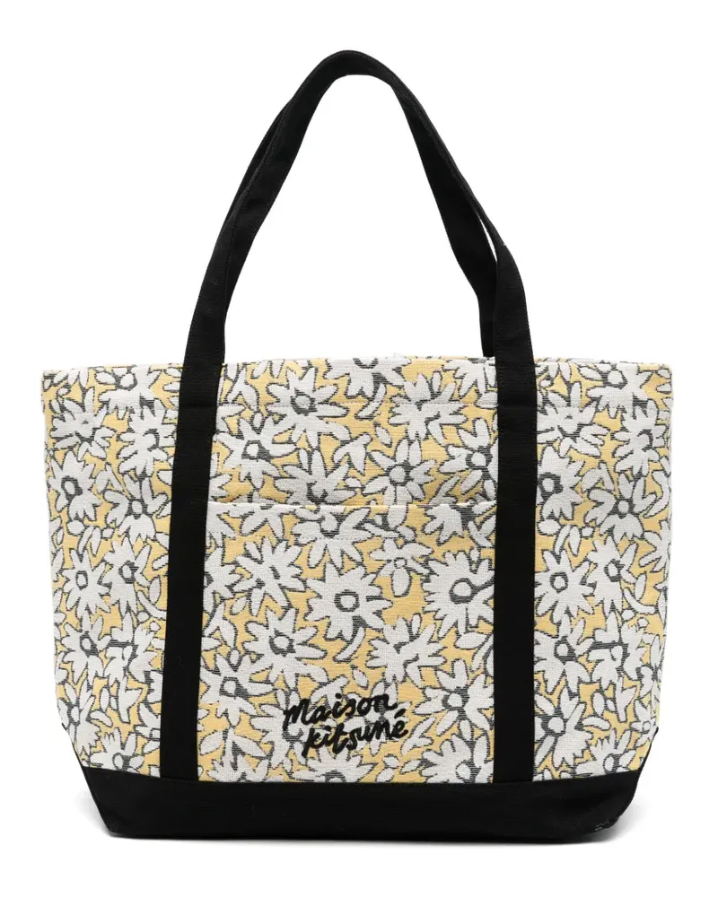 Kitsuné Shopper mit Blumen-Print - Nude Nude