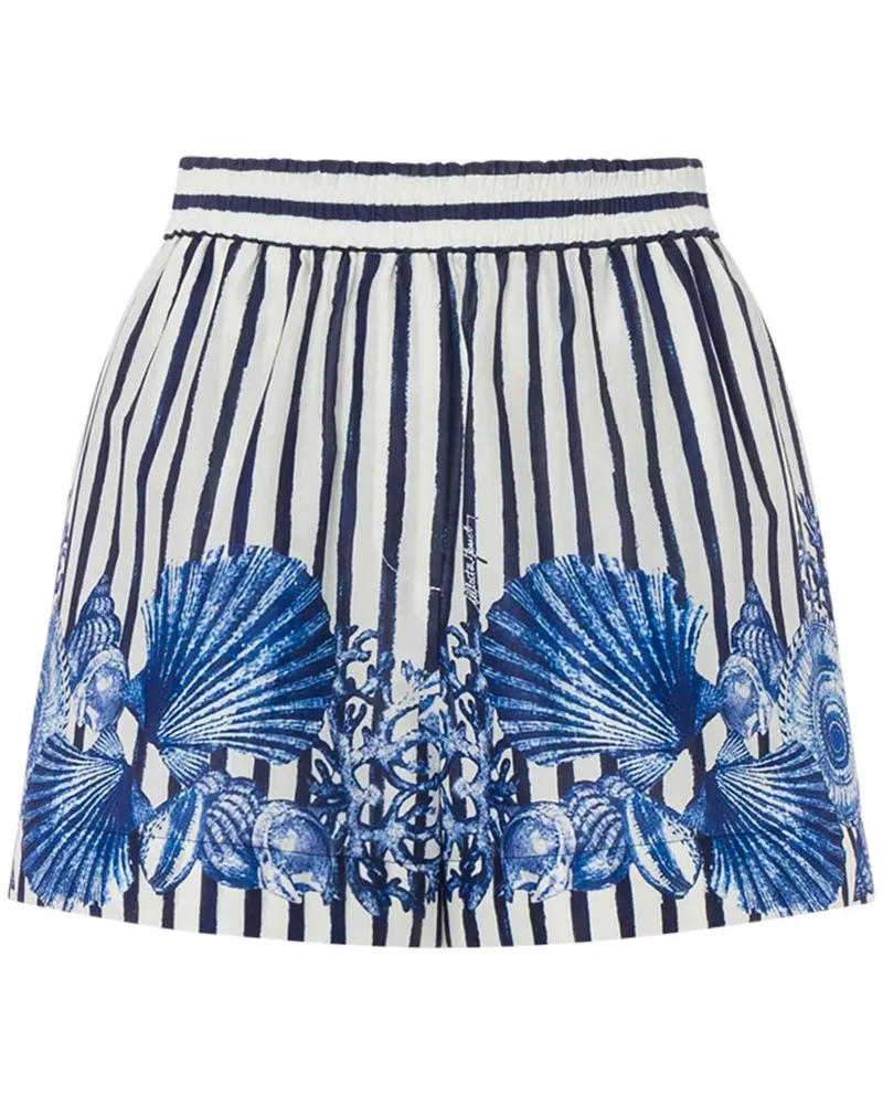 Alberta Ferretti Gestreifte Shorts - Weiß Weiß