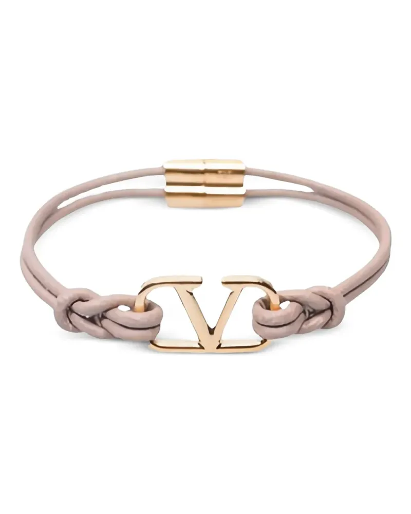 Valentino Garavani Geflochtenes Armband mit V-Logo - Gold Gold