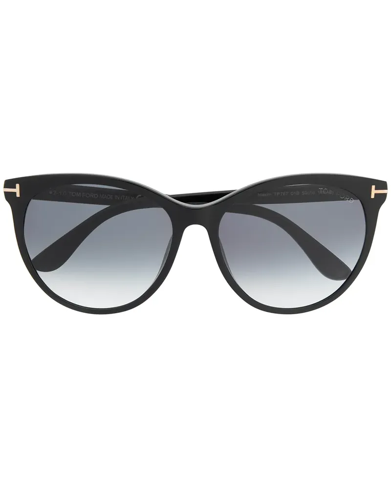 Tom Ford Sonnenbrille mit Oversized-Gestell - Schwarz Schwarz