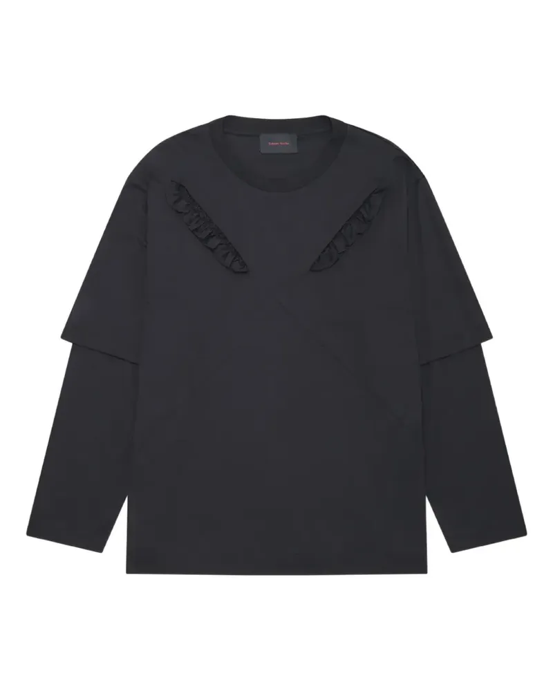 Simone Rocha T-Shirt mit Rüschenbesatz im Layering-Look - Schwarz Schwarz