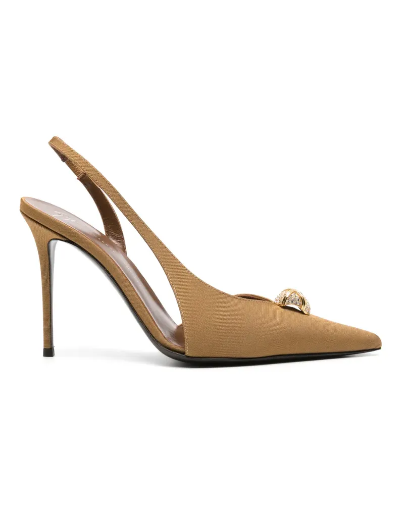 Giuseppe Zanotti Slingback-Pumps mit Kristallen - Nude Nude