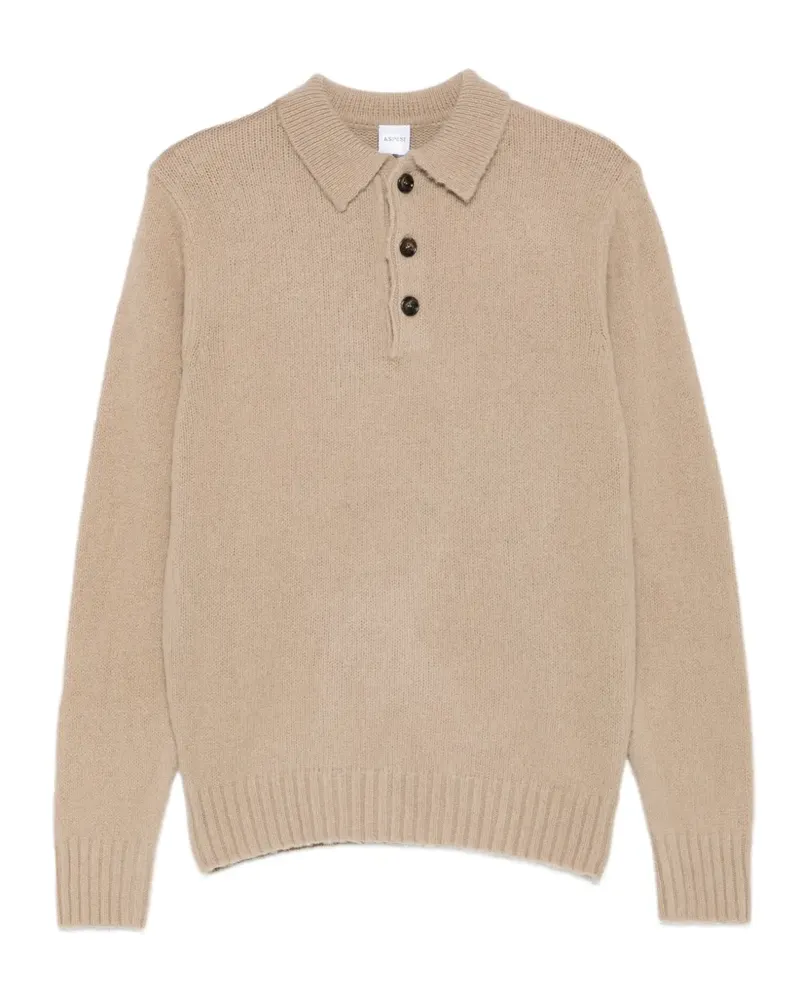 ASPESI Gestricktes Poloshirt mit Knöpfen - Nude Nude