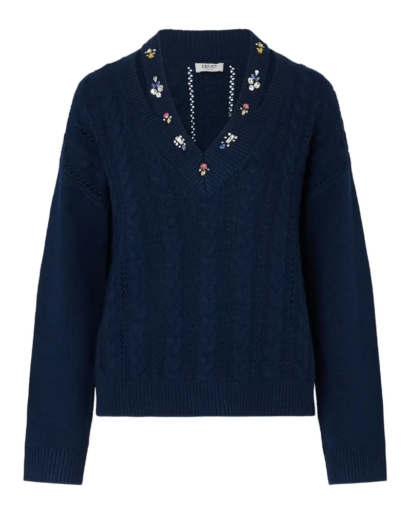 Liu Jo Pullover mit Schmuckstickerei - Blau Blau