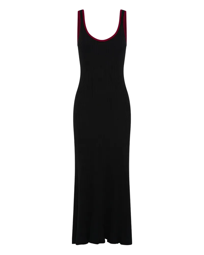 Anna Quan Geripptes Tahlia Kleid mit U-Ausschnitt - Schwarz Schwarz