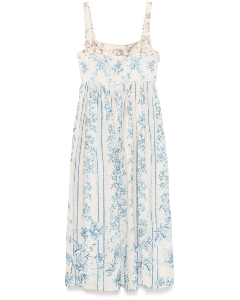 AGUA BENDITA Barbara Bougainvillea Midikleid - Blau Blau