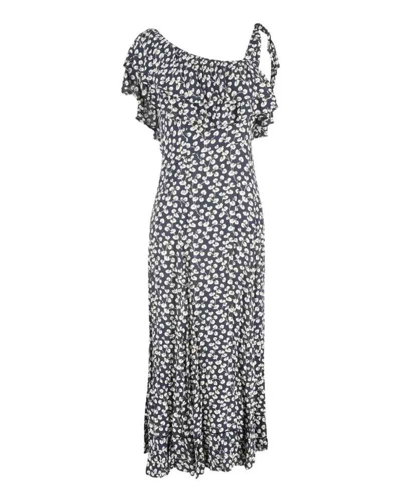 Ganni floral-print maxi dress - Blau Blau