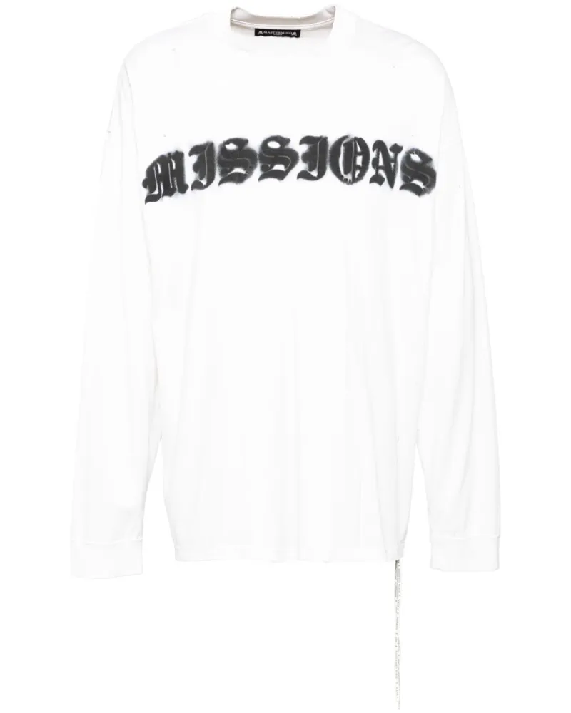 Mastermind World Langarmshirt mit Logo-Print - Weiß Weiß