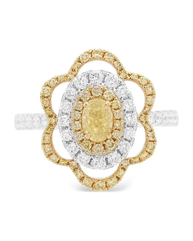 HYT Jewelry 18kt Gelb- und Weißgoldring mit Diamant - Silber Silber