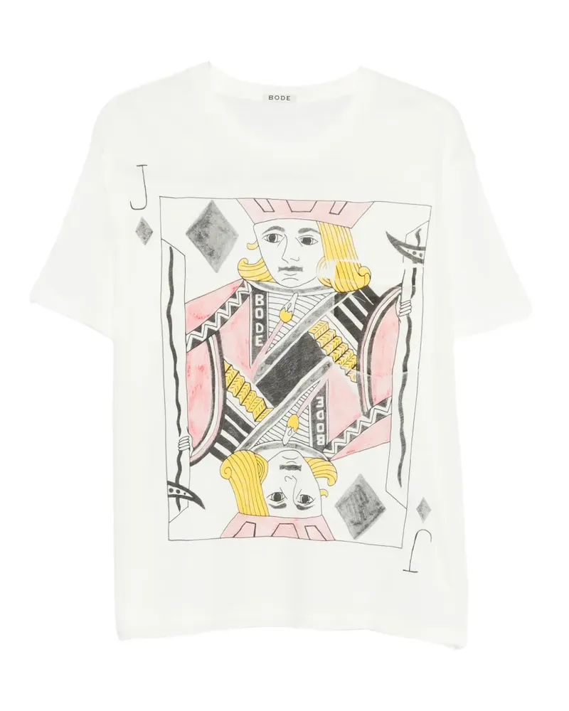 BODE Jack Diamonds pocket T-shirt - Weiß Weiß