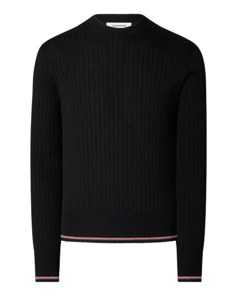 Thom Browne Gerippter Pullover - Schwarz Schwarz