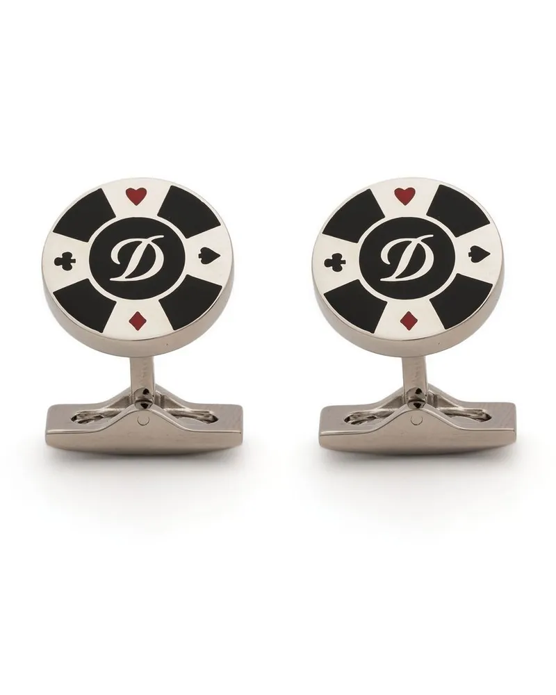 S.T. Dupont Manschettenknöpfe mit Poker-Chip - Silber Silber