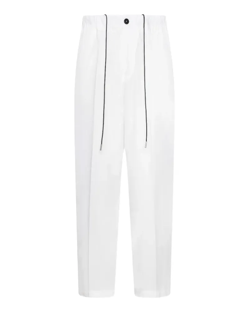 Low Brand drawstring-waist pressed-crease trousers - Weiß Weiß