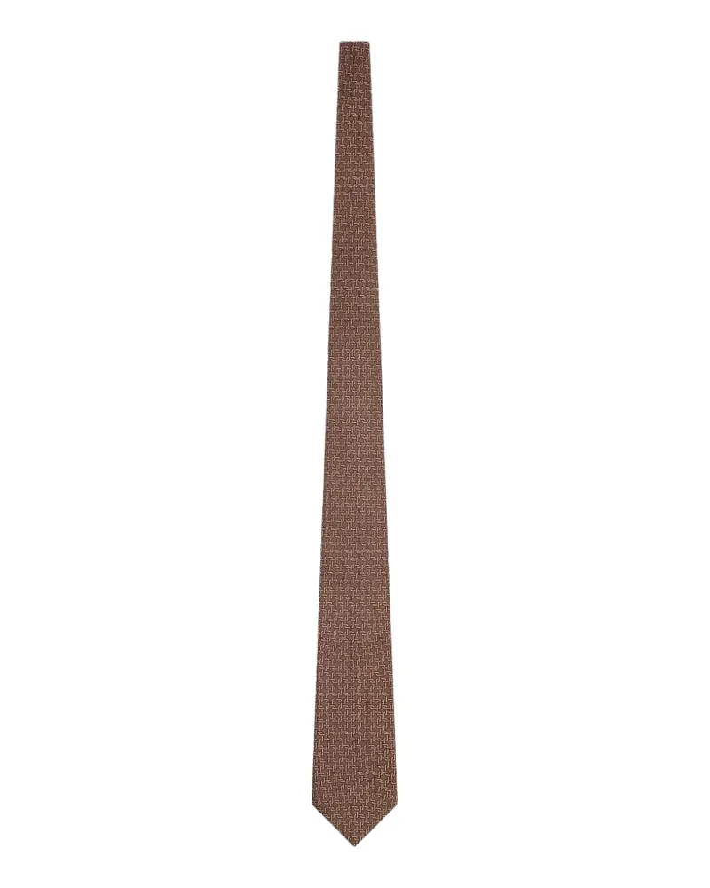 FURSAC geometric-pattern silk tie - Braun Braun