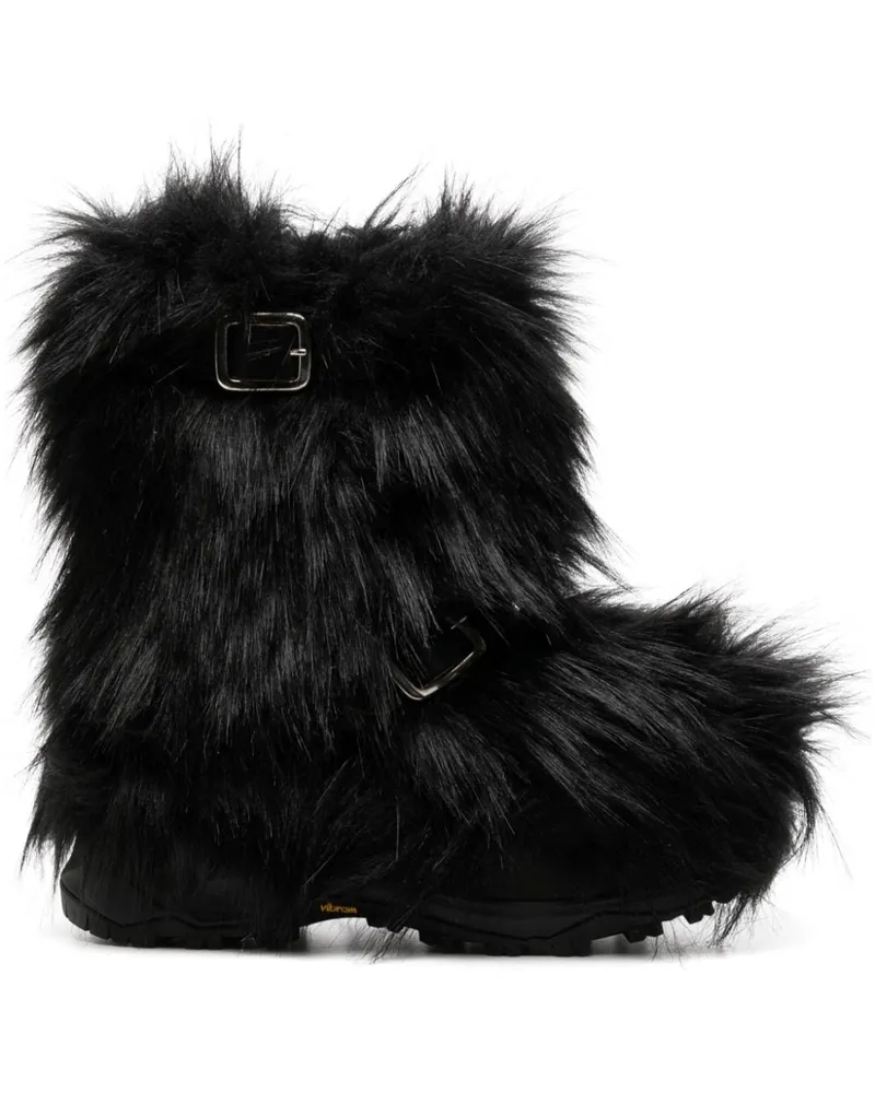 Sacai Stiefel aus Faux Fur Schwarz