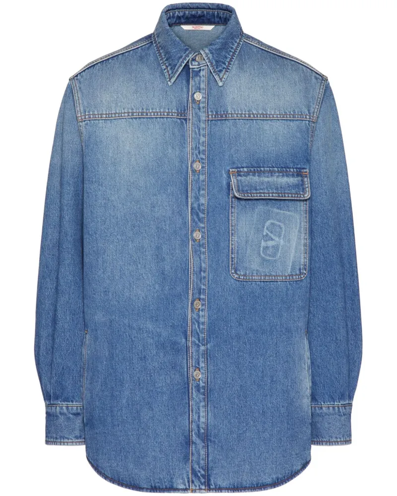 Valentino Garavani Jeanshemd mit VLogo Signature - Blau Blau
