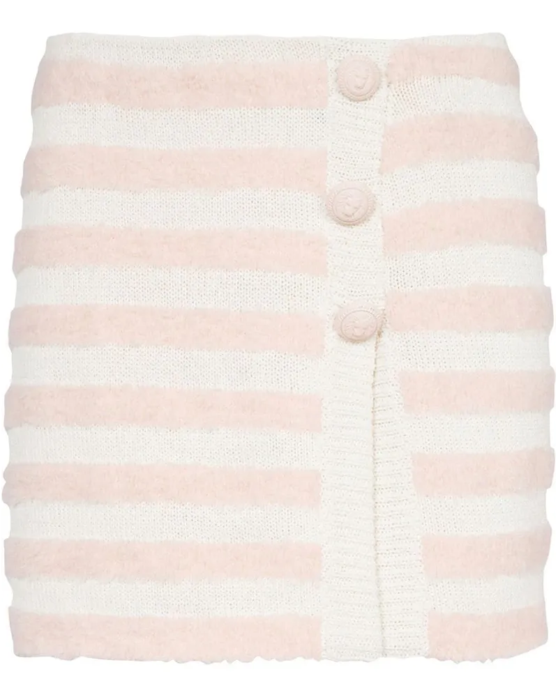 Balmain Gestreifter Rock - Weiß Weiß