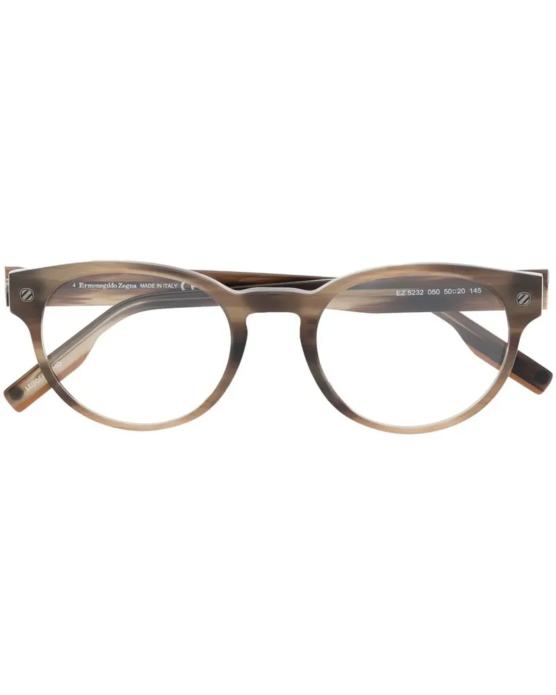 Ermenegildo Zegna Brille mit rundem Gestell - Braun Braun