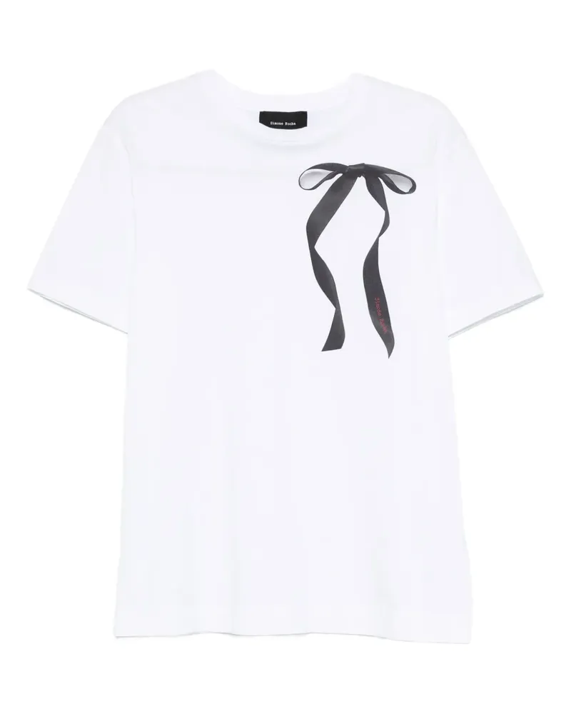 Simone Rocha T-Shirt mit Schleifen-Print - Weiß Weiß