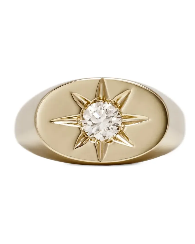 Jacquie Aiche 14kt Starbust Gelbgoldring mit Diamant Gold