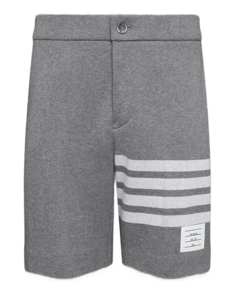 Thom Browne Gestrickte Bermudas mit Streifen-Logo - Grau Grau
