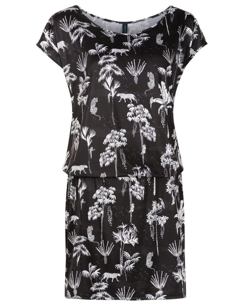 Lygia & Nanny Shiva Minikleid mit botanischem Print - Schwarz Schwarz