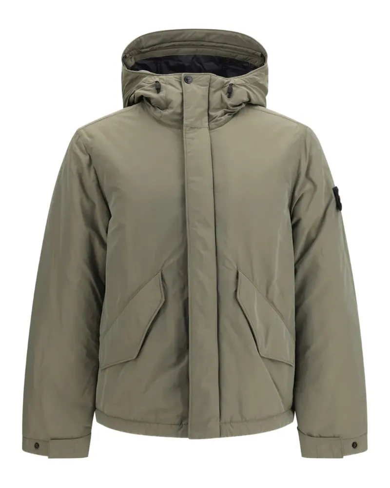 Stone Island Kapuzenjacke mit Logo-Patch - Grün Grün