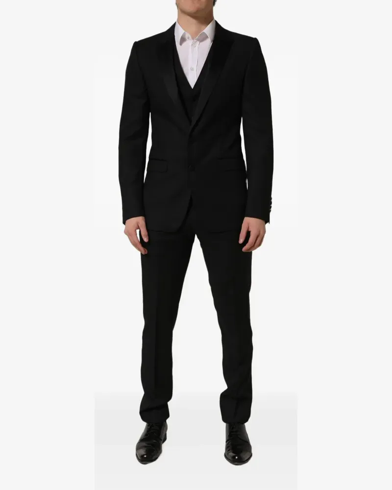 Dolce & Gabbana black Martini slim-fit formal 3-piece suit - Schwarz Schwarz