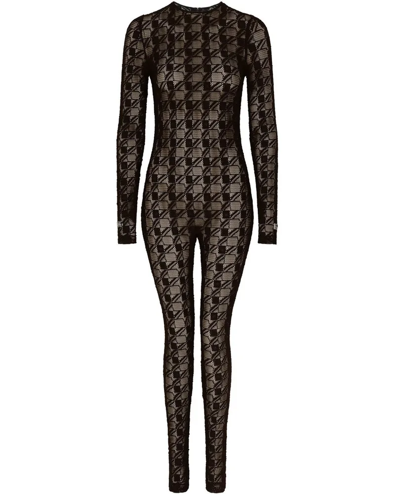 Dolce & Gabbana Jumpsuit aus Spitze - Schwarz Schwarz