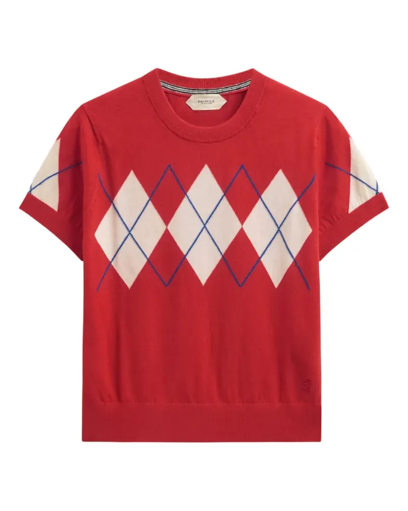 Pringle of Scotland diamond pattern short-sleeve T-shirt - Rot Rot