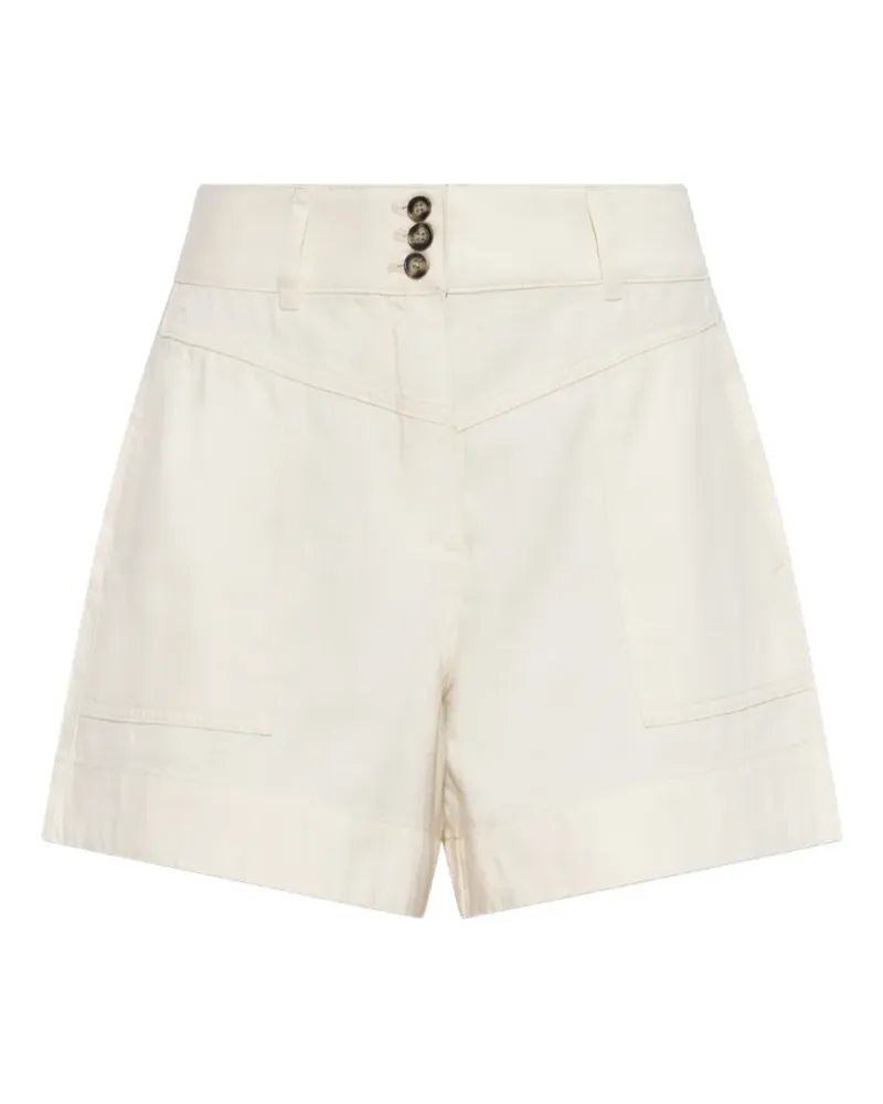 Self-Portrait high-waisted shorts - Nude Nude