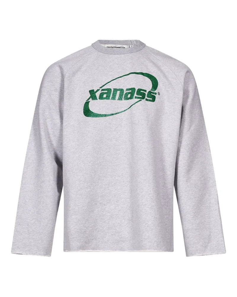 Carne Bollente Ungesäumter Can't Get Enough Pullover mit Glitter-Logo - Grau Grau