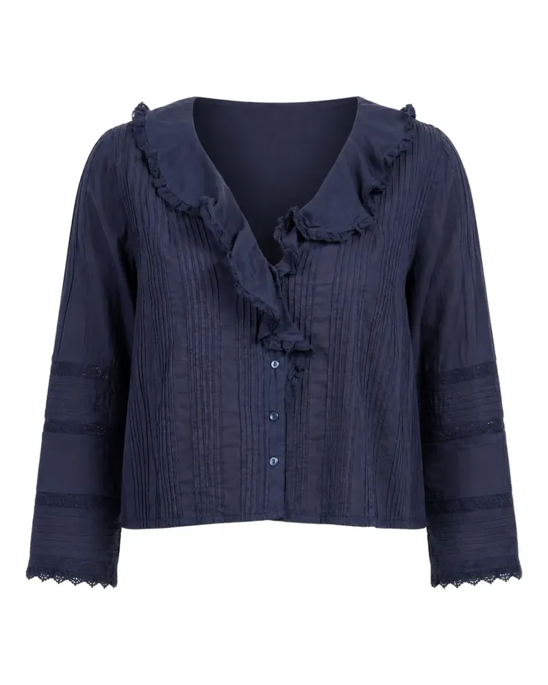 DÔEN Huguette ruffled pin-tucked blouse - Blau Blau