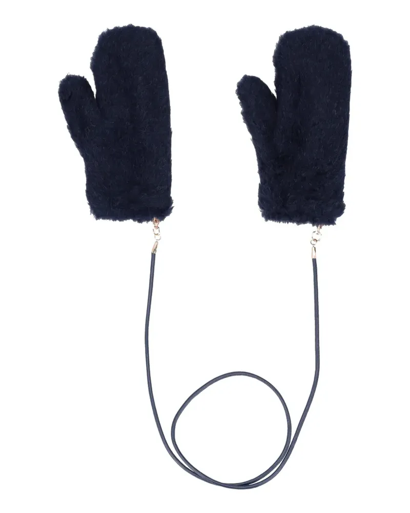 Max Mara teddy-texture mittens - Blau Blau