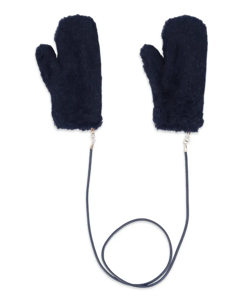 Max Mara teddy-texture mittens - Blau Blau