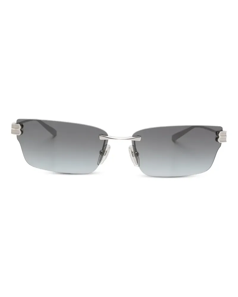 Balenciaga Sonnenbrille mit eckigem Gestell - Silber Silber