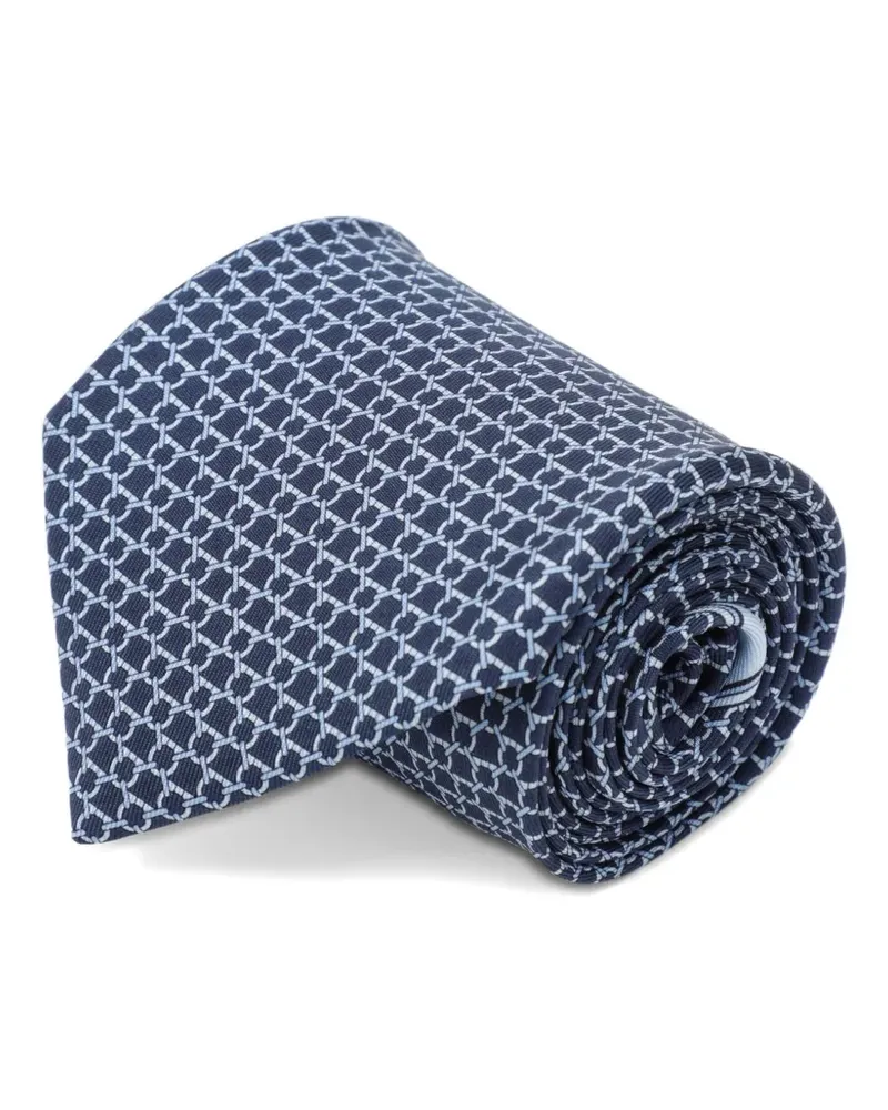Ferragamo Krawatte mit Gancini-Jacquardmuster - Blau Blau
