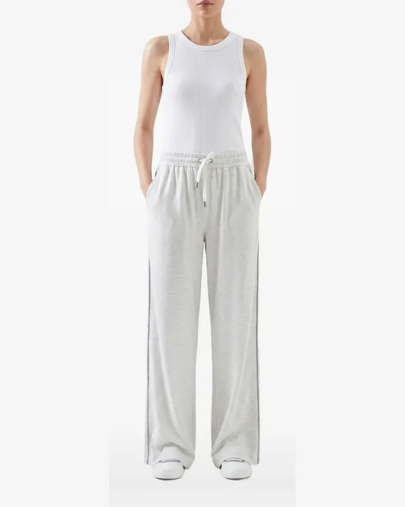 Brunello Cucinelli side-stripe wide-leg track pants - Grau Grau