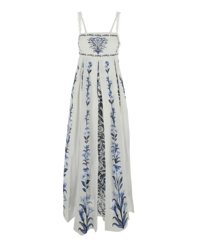 FARM Rio Flowers Arch Pleats maxi dress - Weiß Weiß