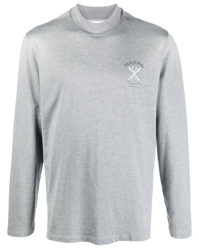 Brunello Cucinelli T-Shirt mit Stickerei - Grau Grau